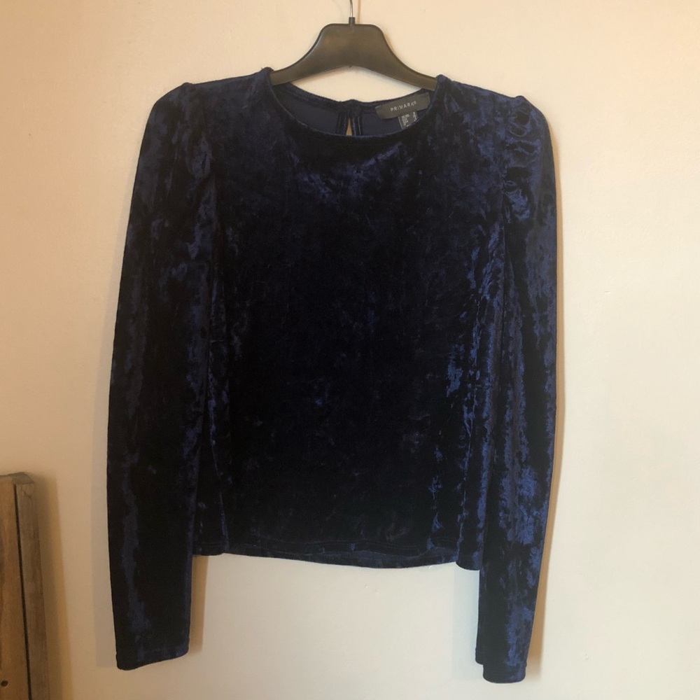 Dark Blue Crush Velvet Top